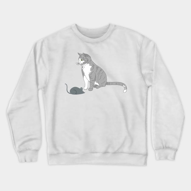 Cat and Mouse Crewneck Sweatshirt by SWON Design